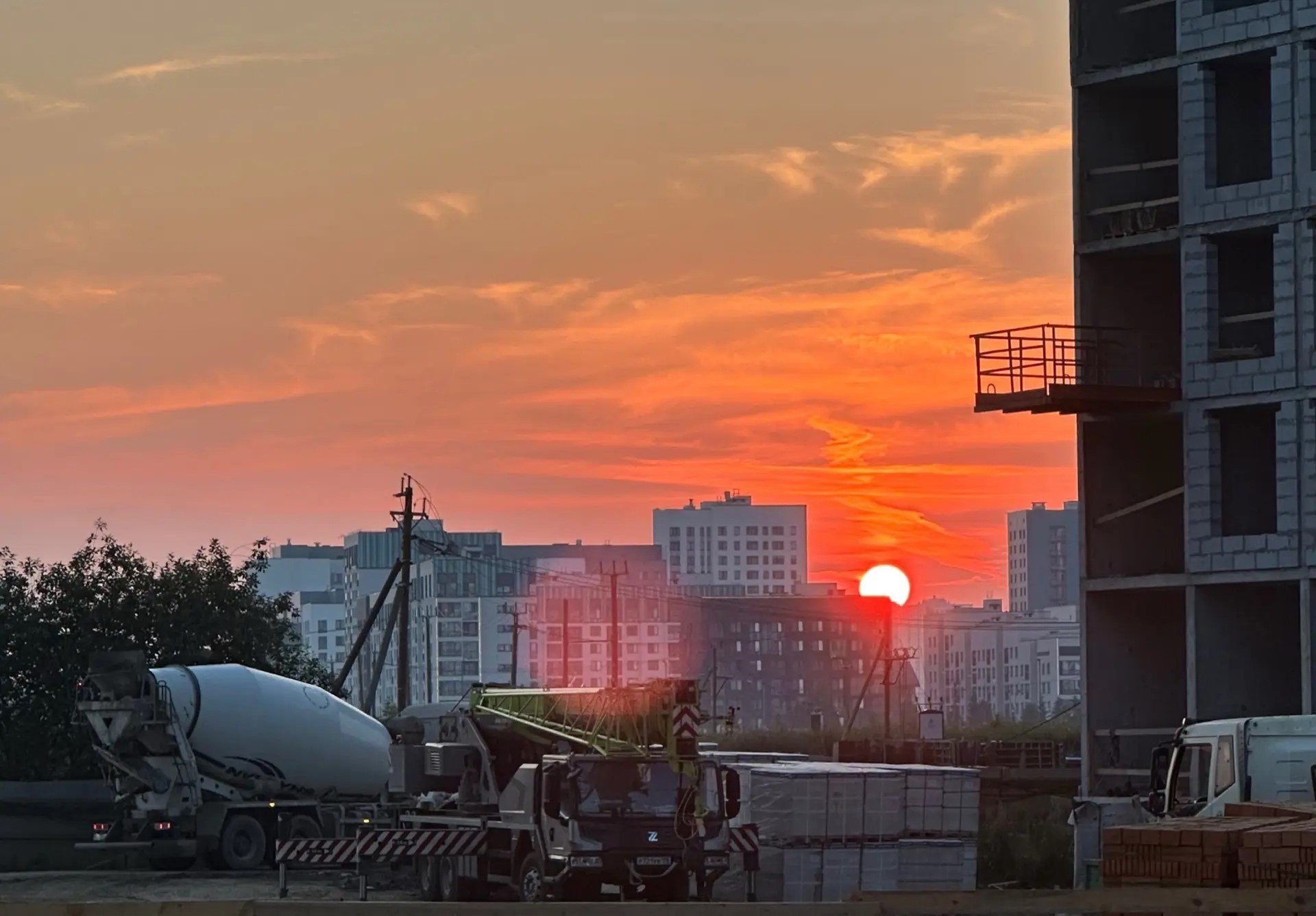 Ночная заливка бетона 